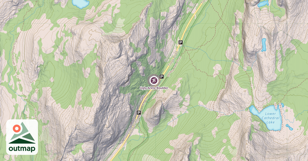 Map of Ugly Arete Boulder