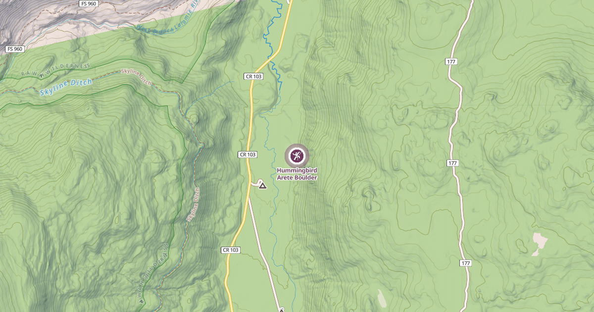 Map preview of Hummingbird Arete Boulder