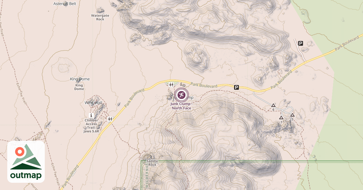 Map of Junk Clump - North Face