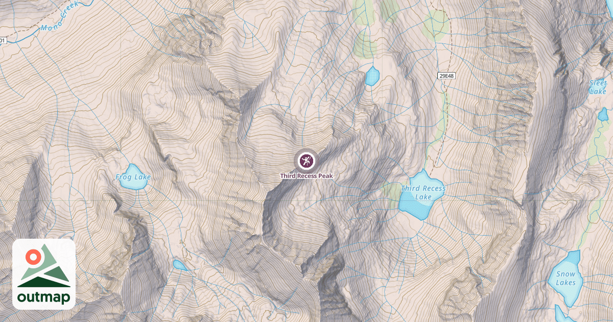 Map of Third Recess Peak