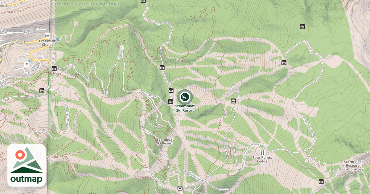 Map of Steamboat Ski Resort