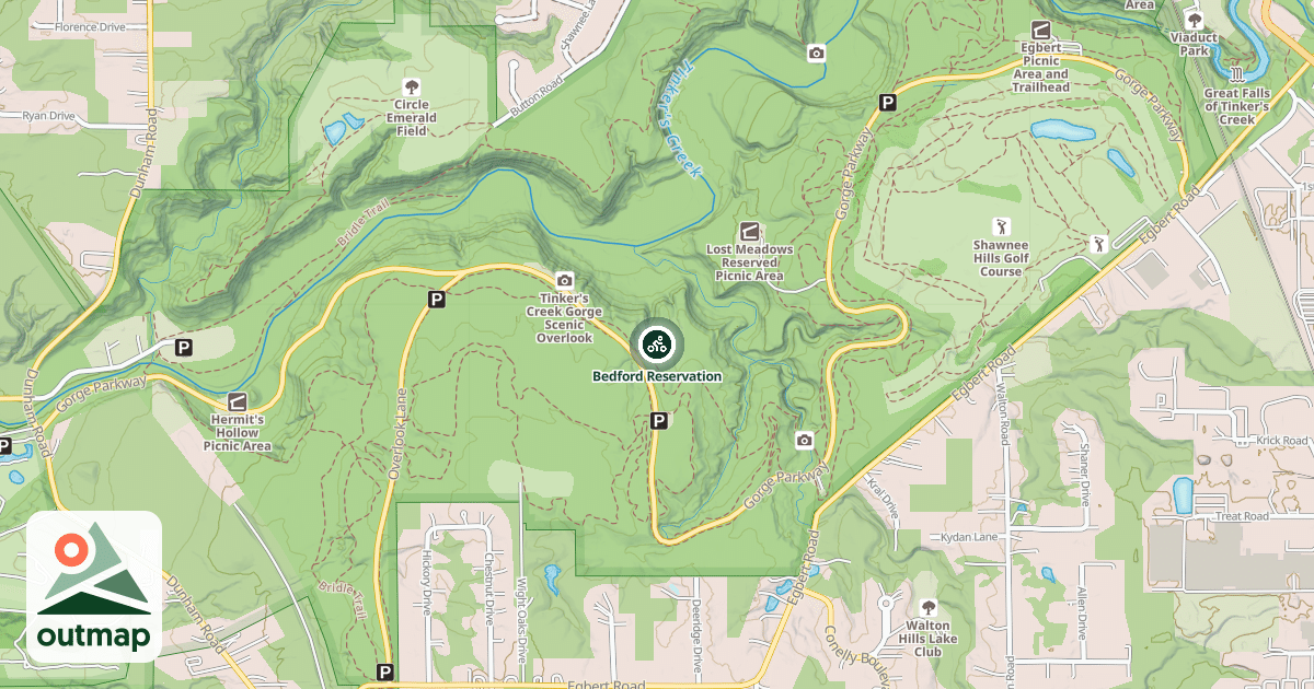 Map of Bedford Reservation