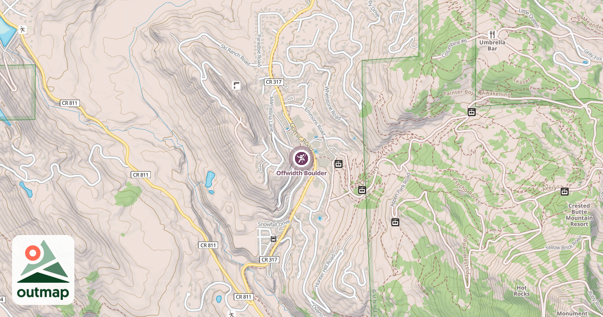 Map of Offwidth Boulder
