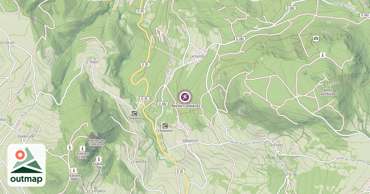 Map of Roche Corbière