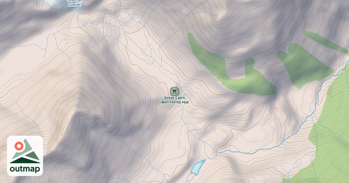 Map of Great Cairn (Ben Ferris) Hut