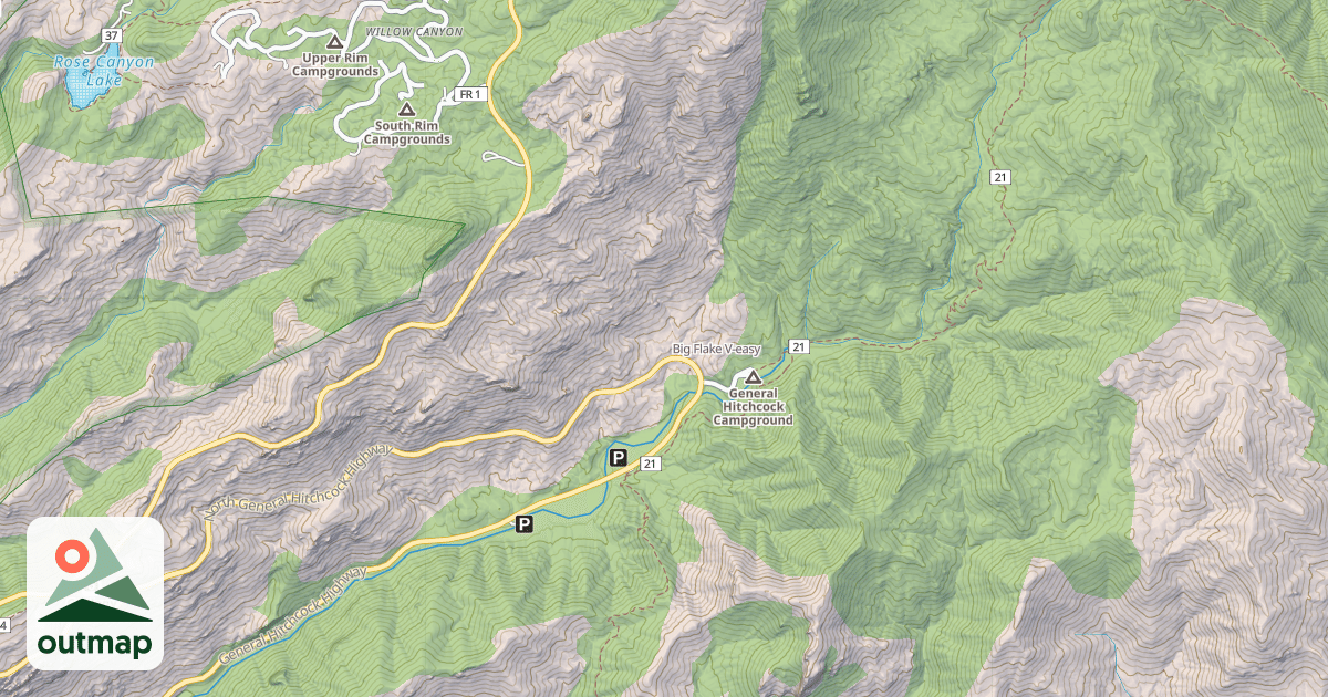 Map of Big Flake