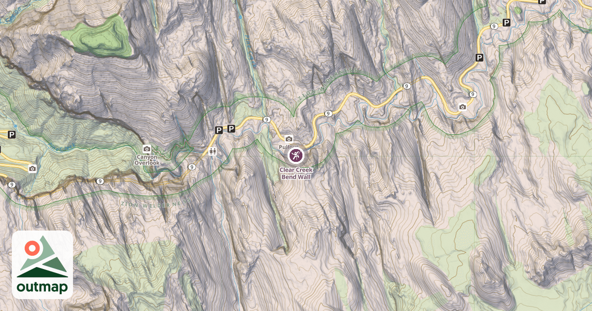 Map of Clear Creek Bend Wall