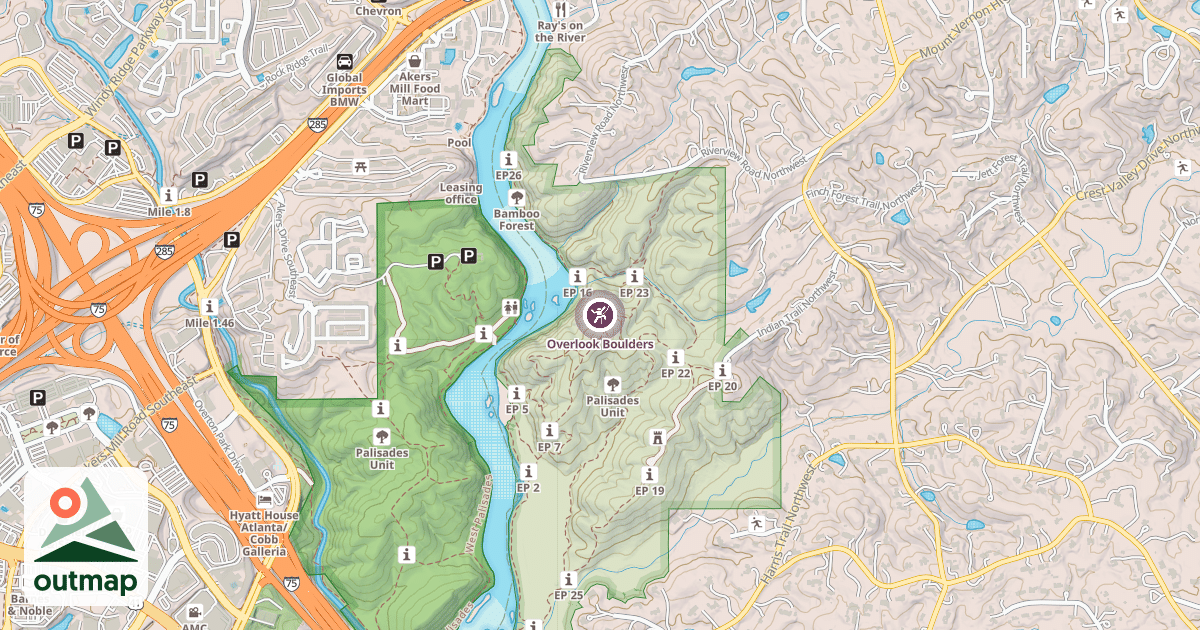 Map of Overlook Boulders
