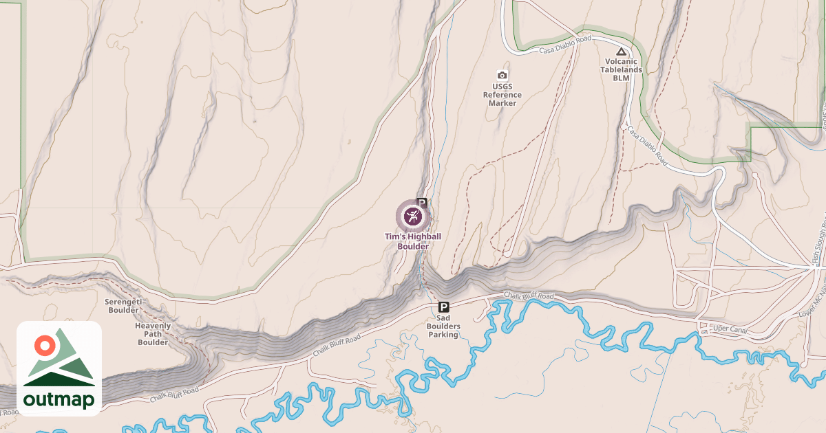 Map of Tim's Highball Boulder