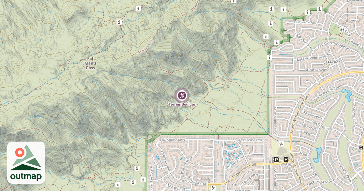 Map of Terries Boulder