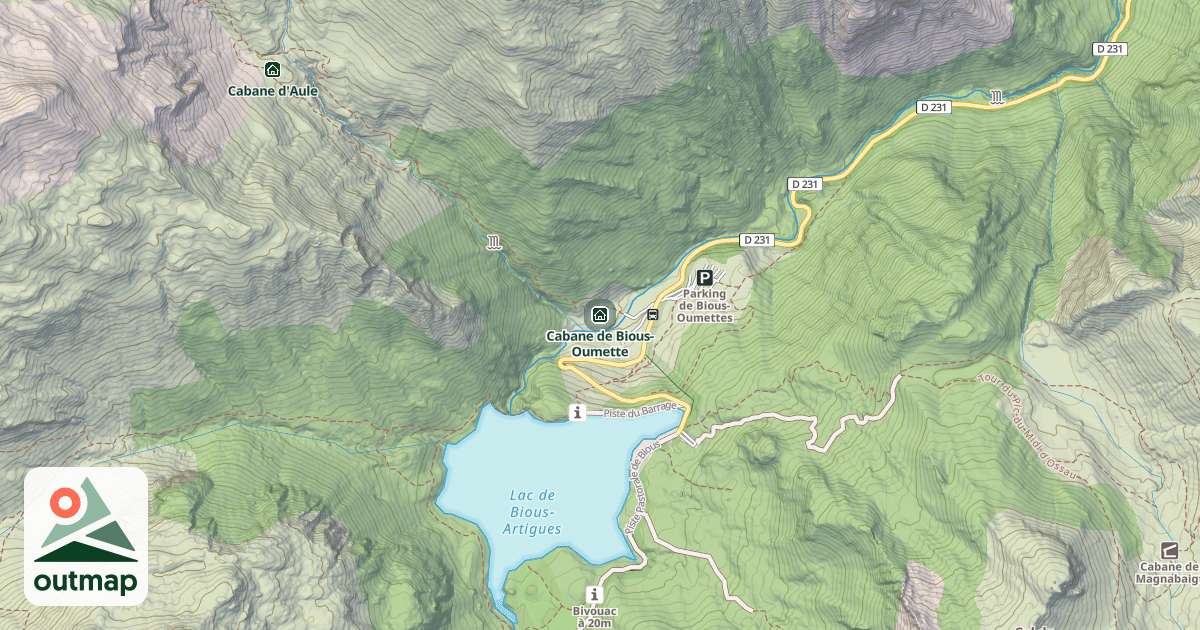 Map of Cabane de Bious-Oumette