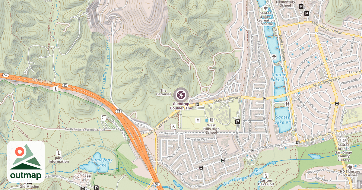 Map of Gumdrop Boulder, The