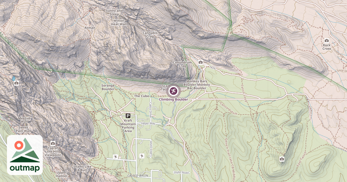 Map of Climbing Boulder