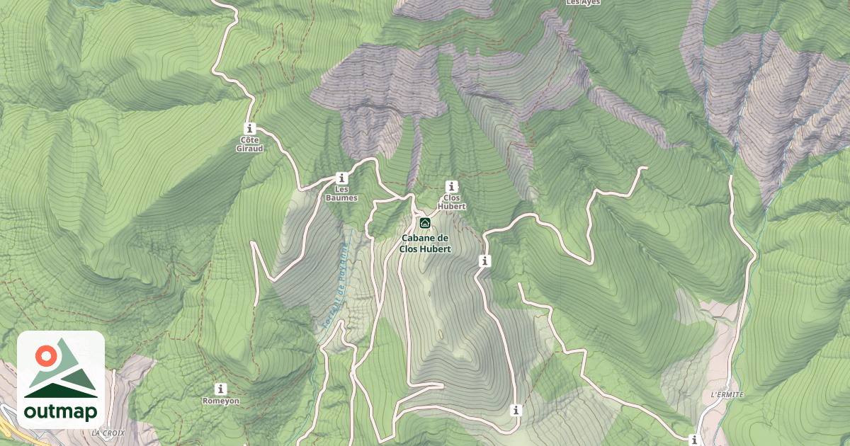 Map of Cabane de Clos Hubert