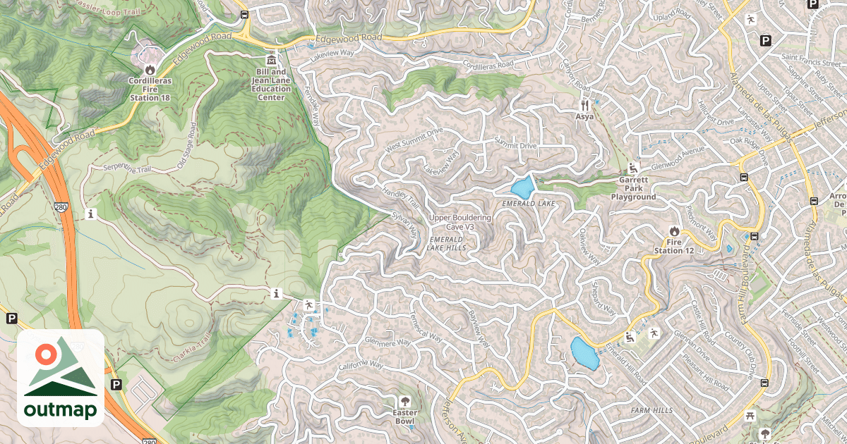 Map of Upper Bouldering Cave