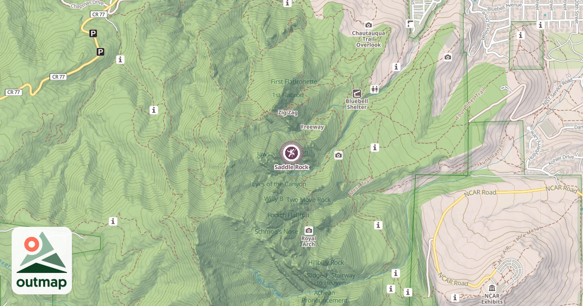 Map of Saddle Rock