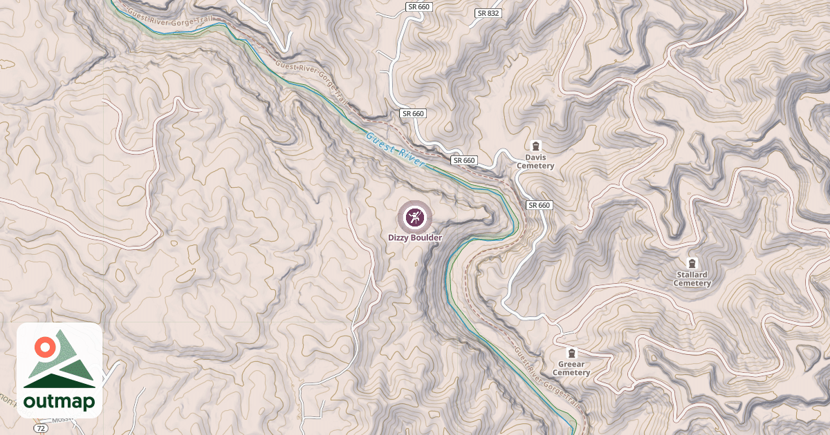 Map of Dizzy Boulder