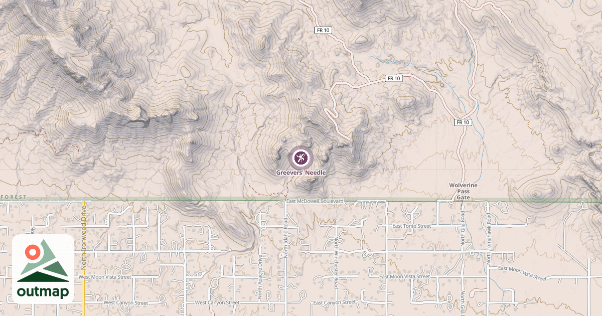 Map of Greevers' Needle
