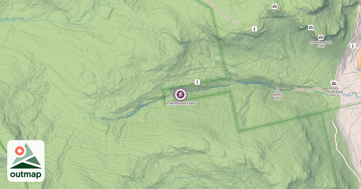 Map of 1. Arethusa Falls