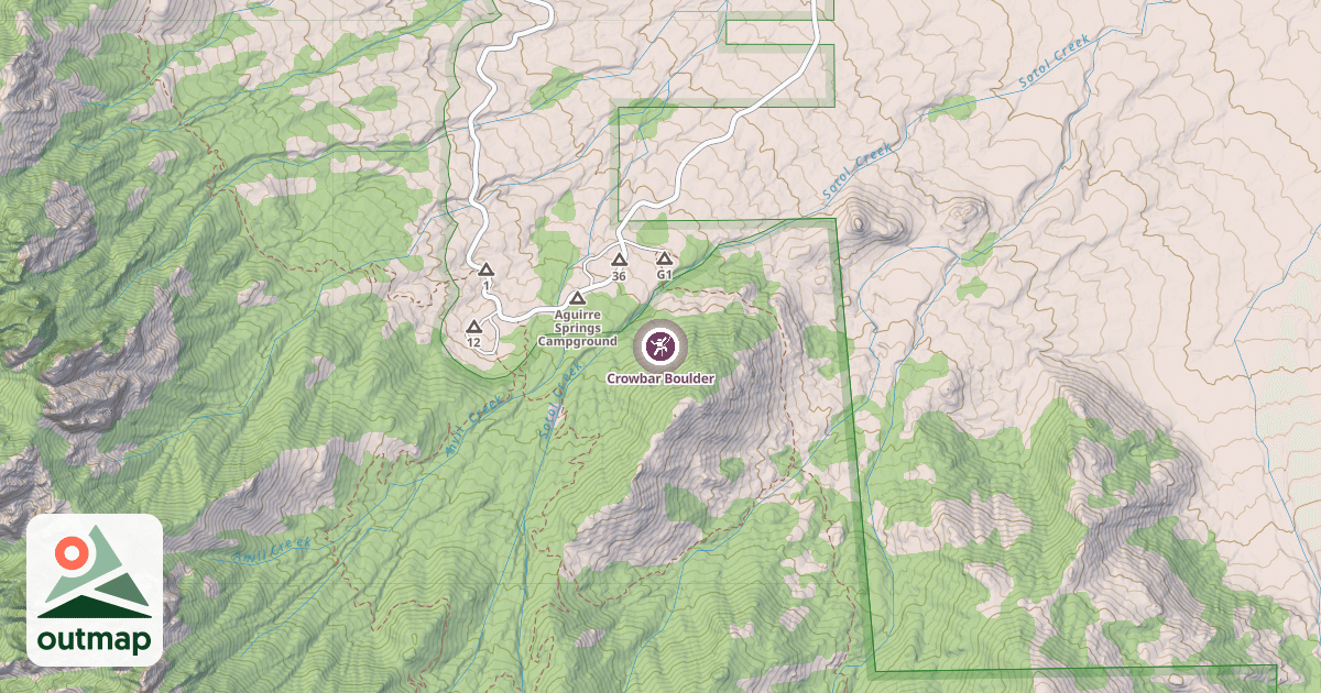 Map of Crowbar Boulder
