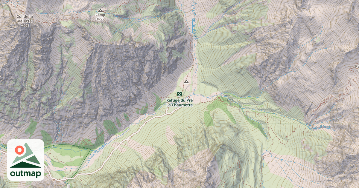 Map of Refuge du Pré La Chaumette