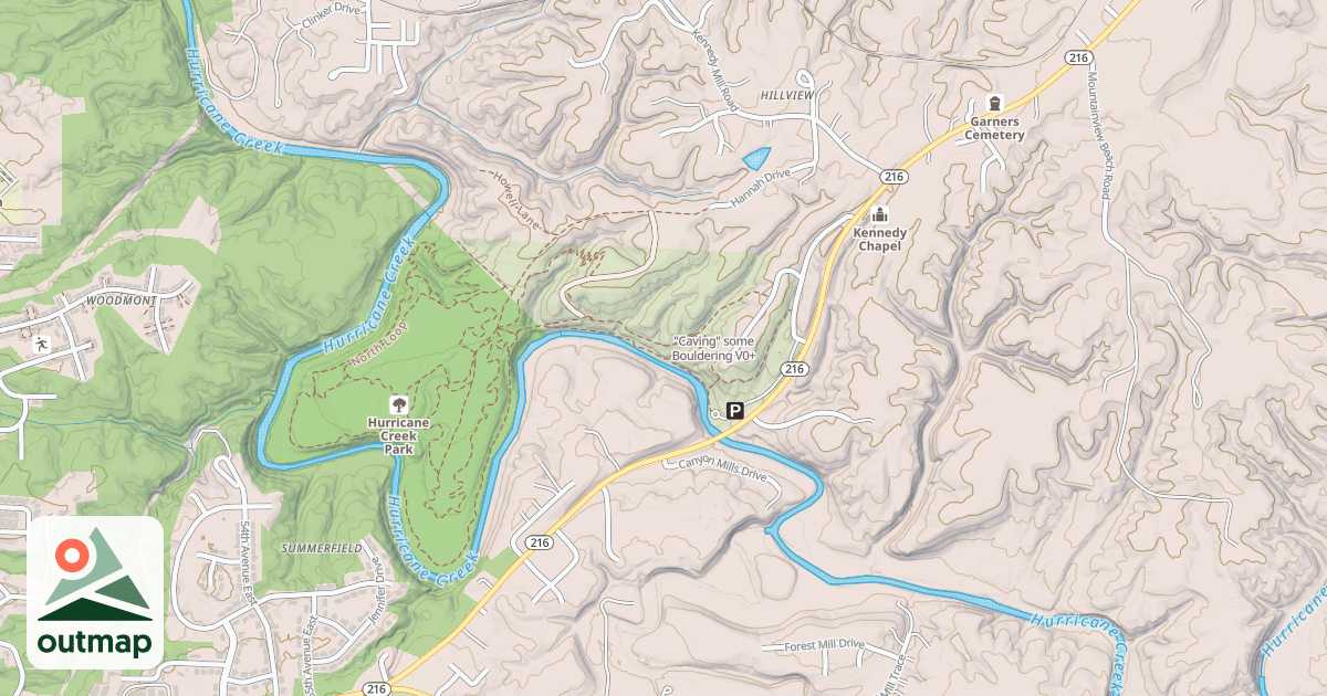Map of "Caving" some Bouldering