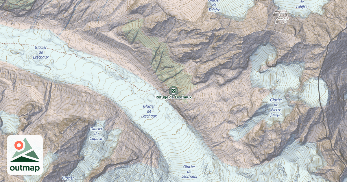 Map of Refuge de Leschaux