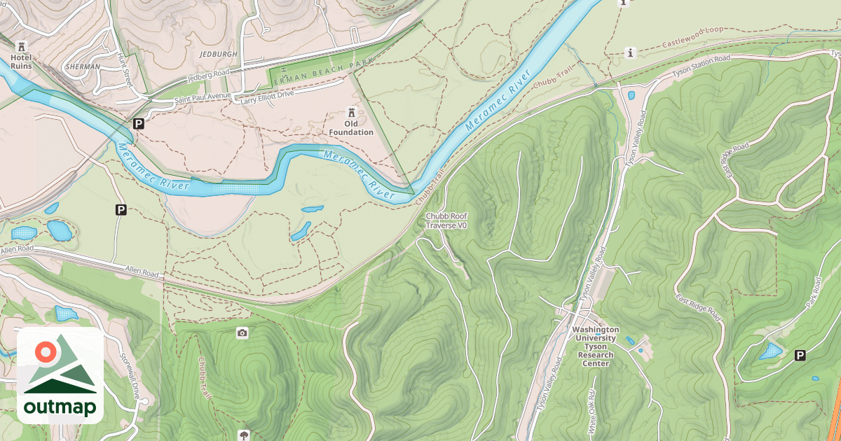 Map of Chubb Roof Traverse