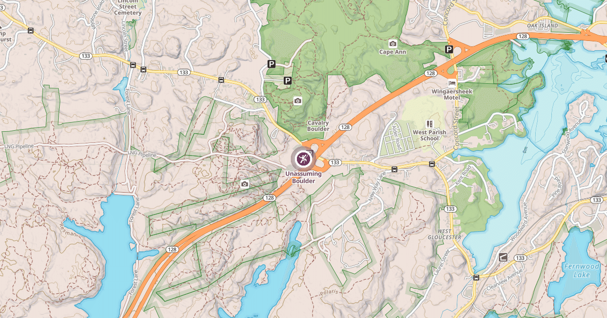 Map preview of Unassuming Boulder