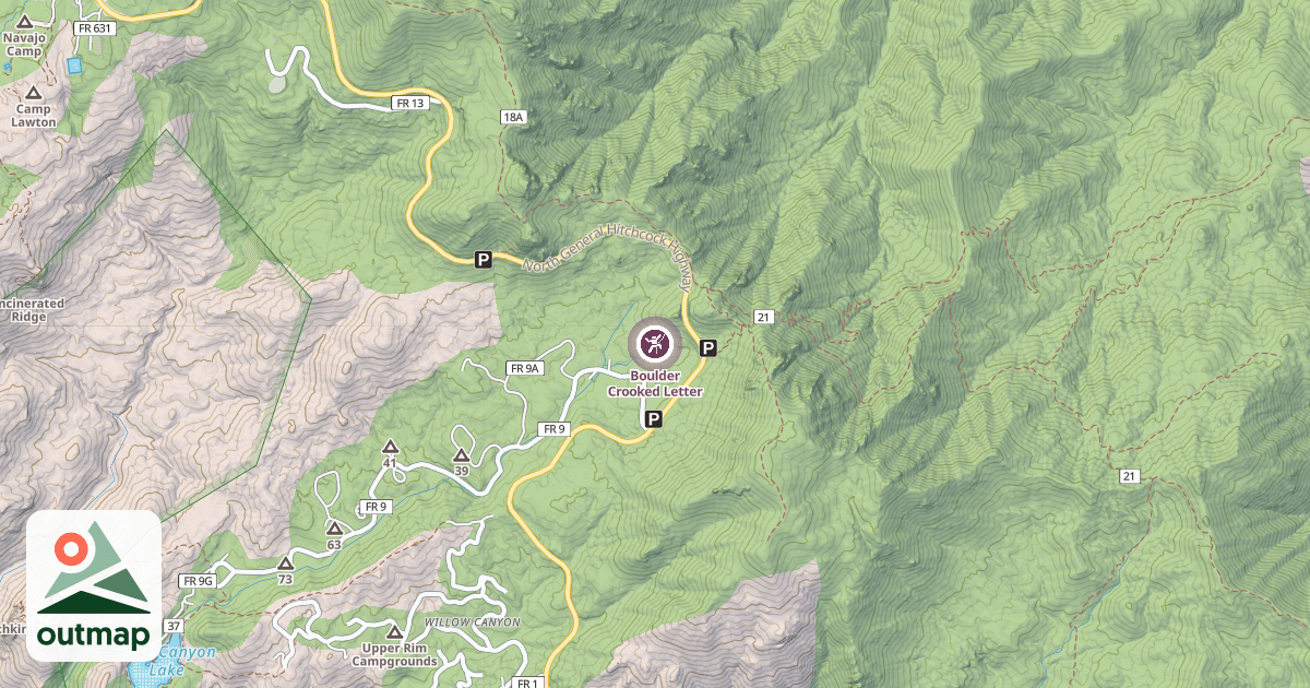 Map of Boulder Crooked Letter