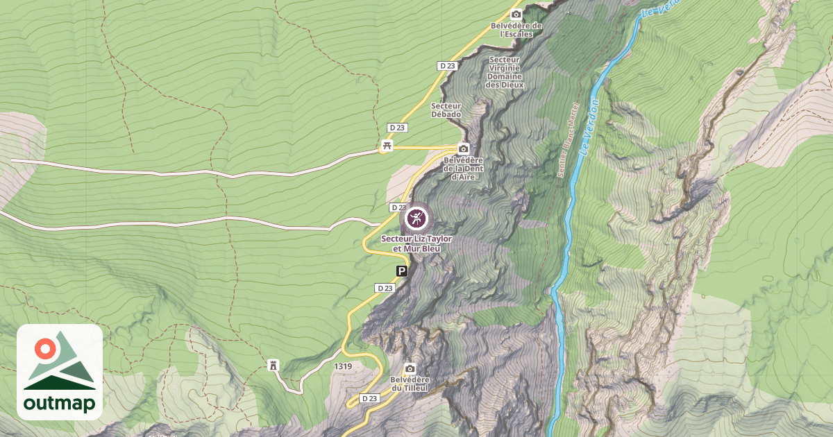Map of Secteur Liz Taylor et Mur Bleu