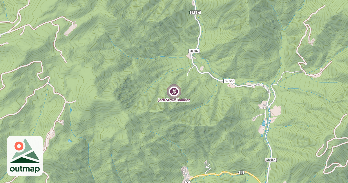Map of Jack Straw Boulder