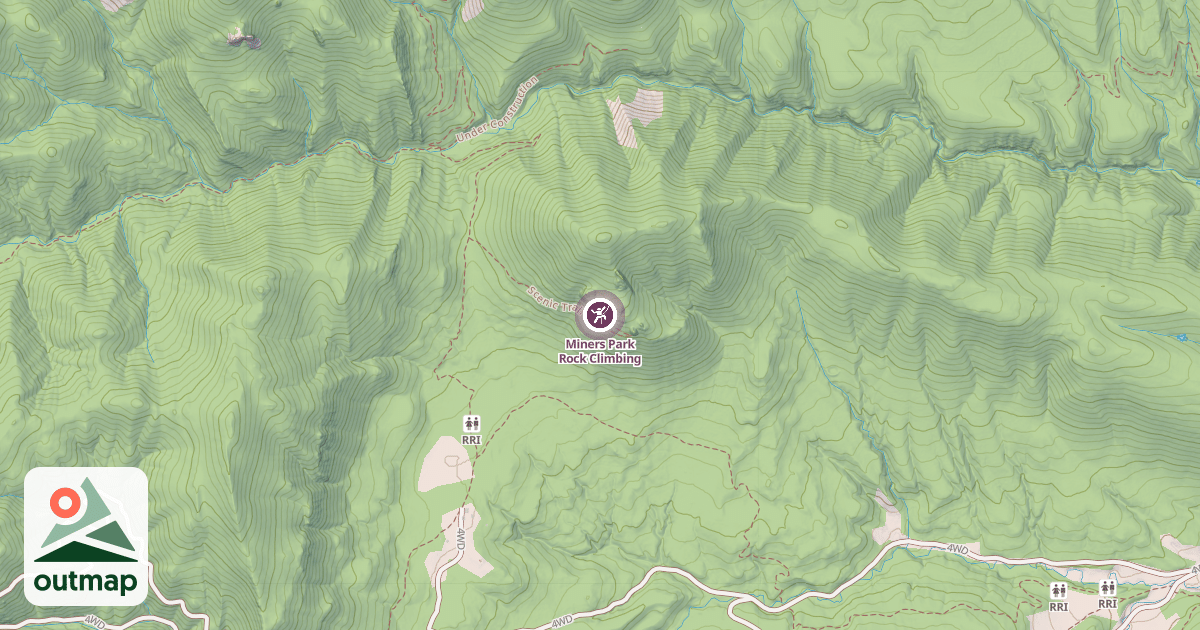 Map of Miners Park Rock Climbing