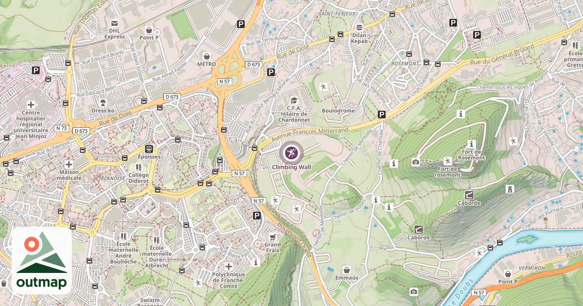 Map of Climbing Wall