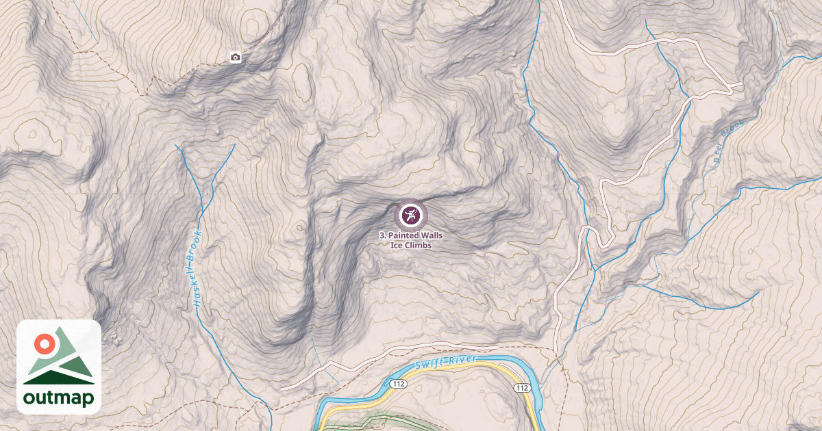 Map of 3. Painted Walls Ice Climbs