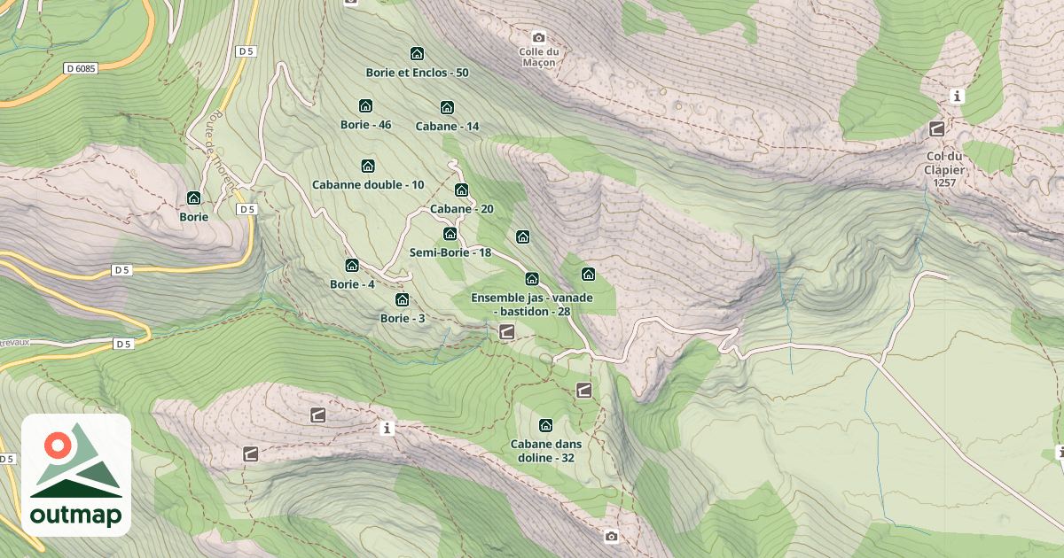 Map of Ensemble jas - vanade - bastidon - 28