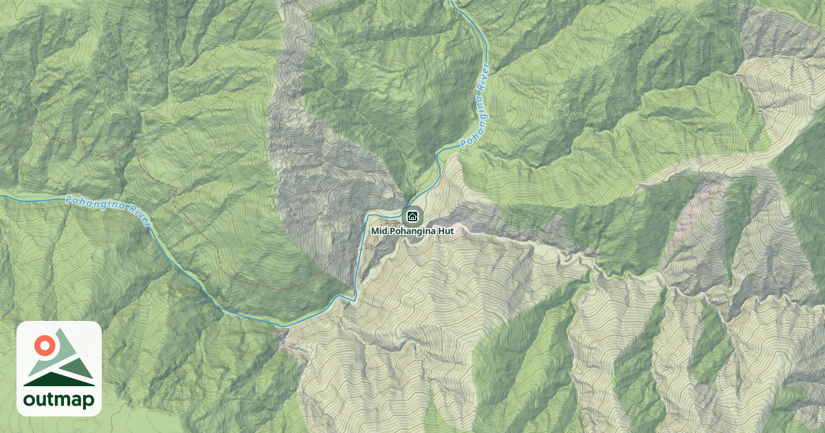 Map of Mid Pohangina Hut