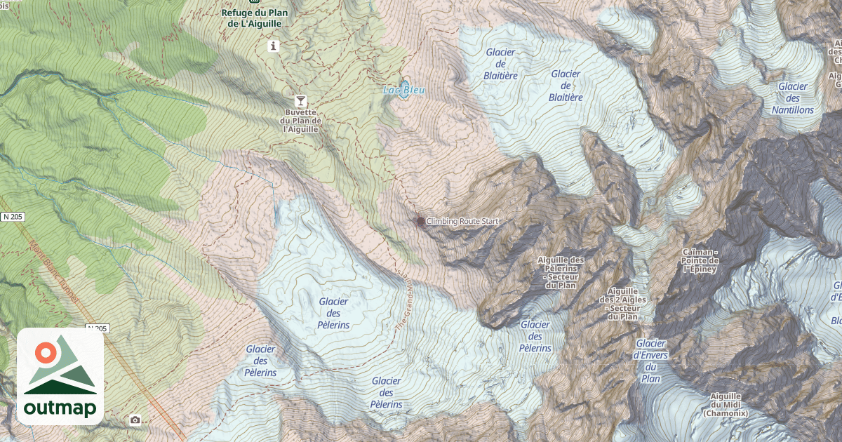 Map of Climbing Route Start