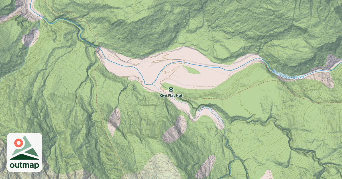 Map of Kiwi Flat Hut