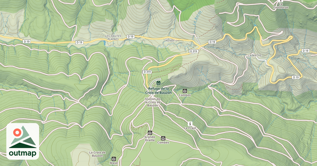 Map of Refuge de la Croix de Bauzon