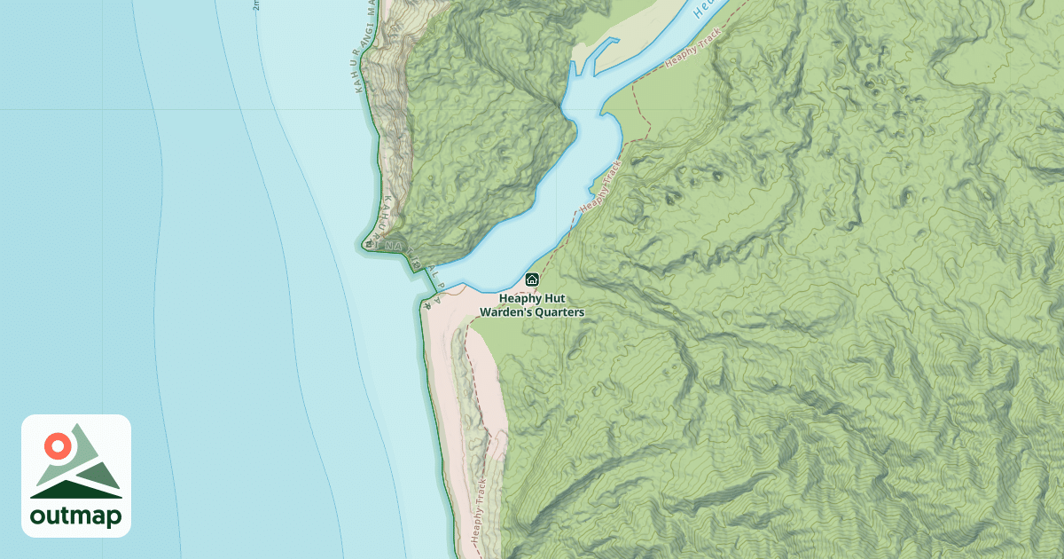 Map of Heaphy Hut Warden's Quarters