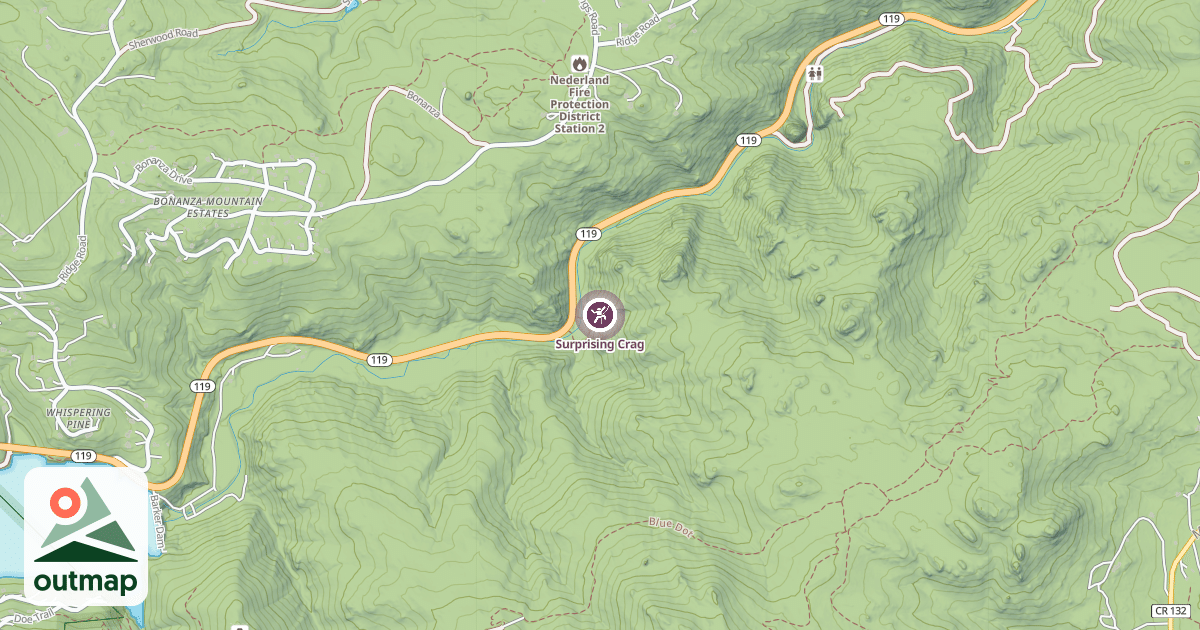 Map of Surprising Crag