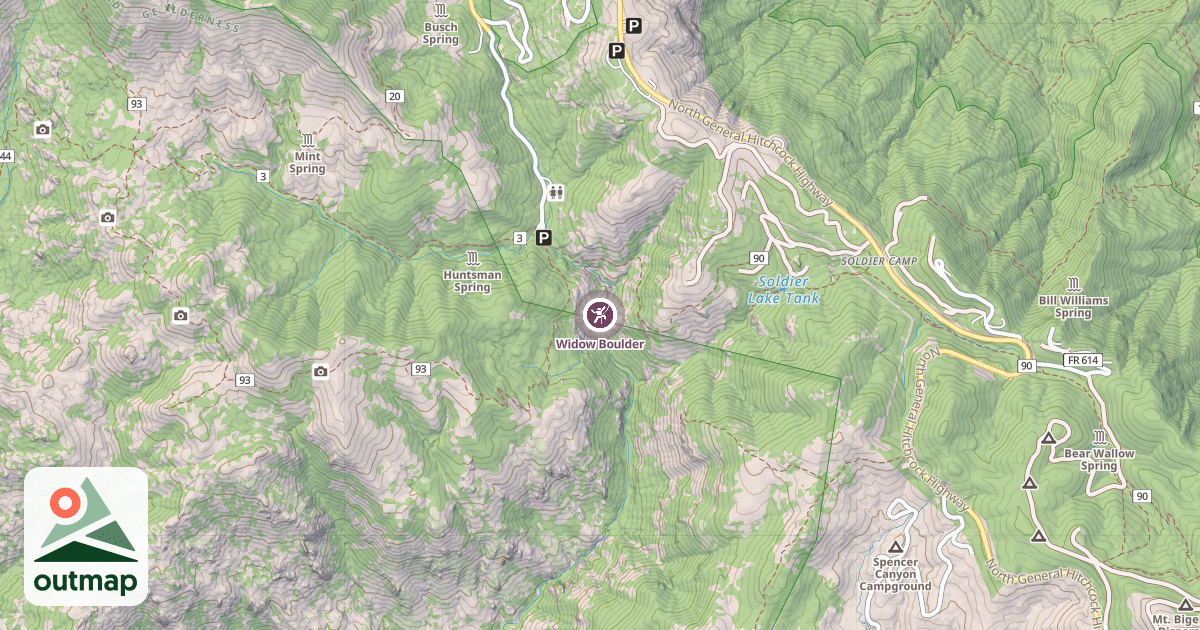 Map of Widow Boulder