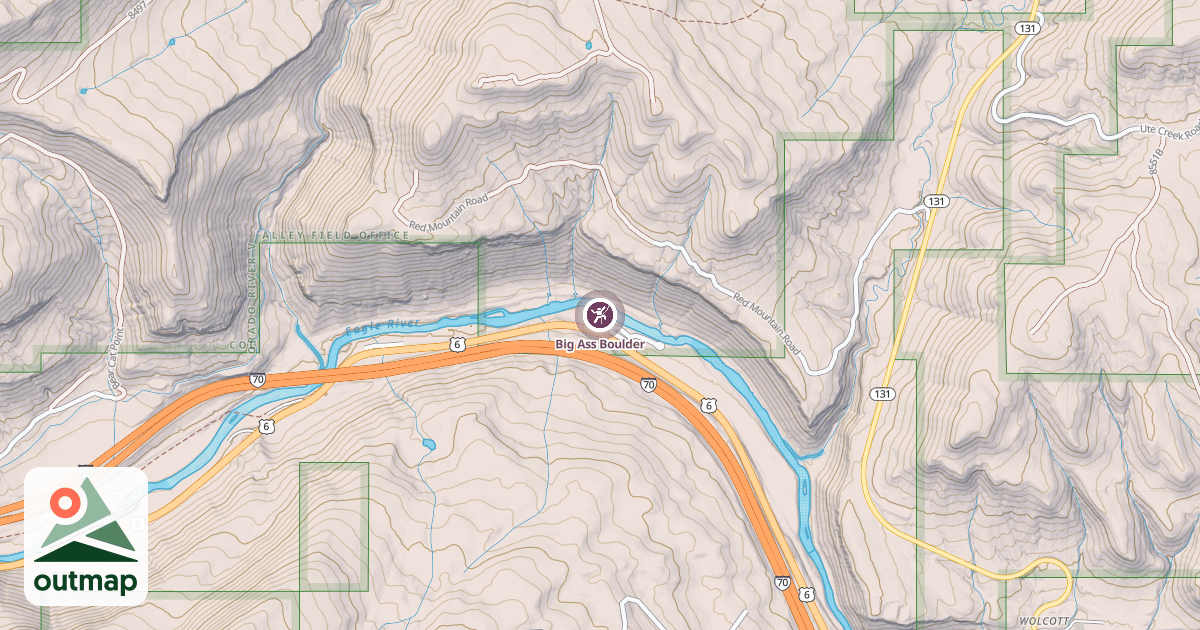 Map of Big Ass Boulder
