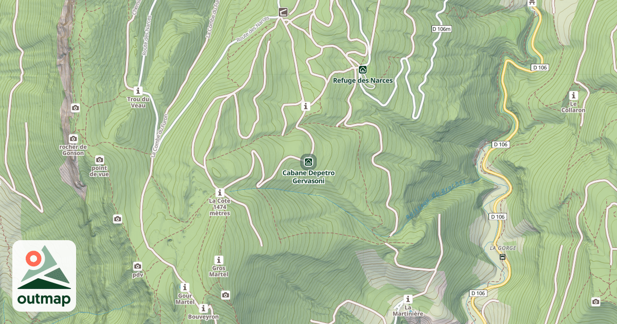 Map of Cabane Depetro Gervasoni