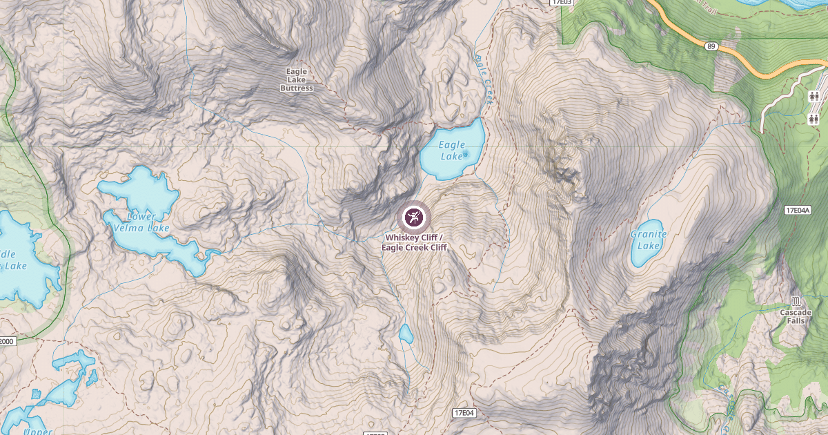 Map preview of Whiskey Cliff / Eagle Creek Cliff