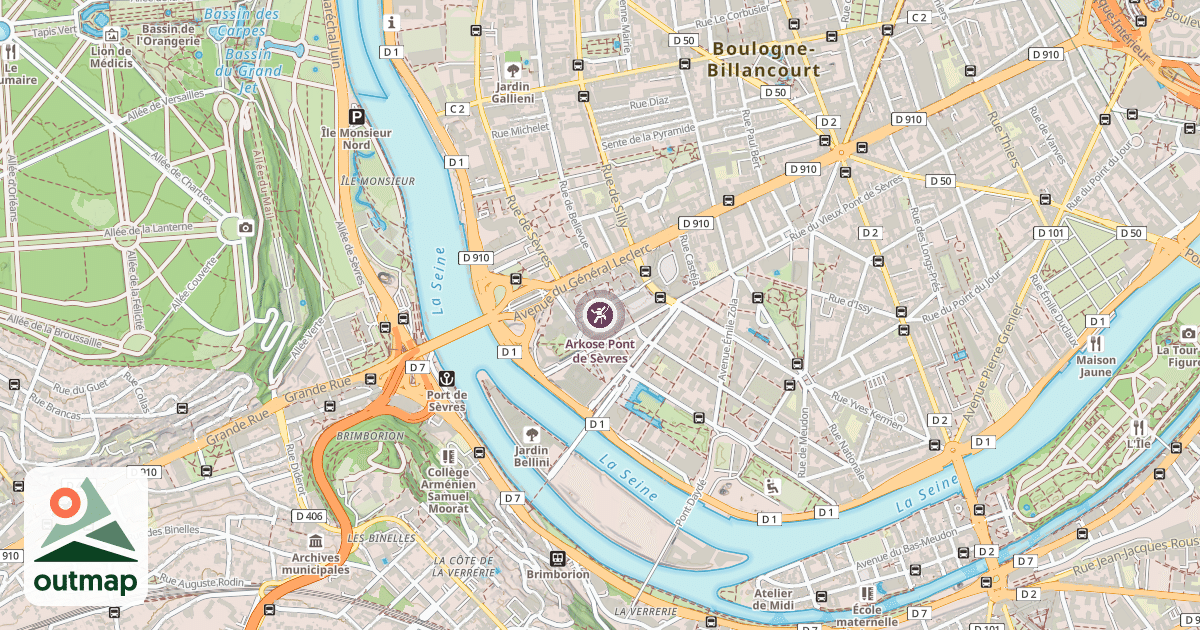 Map of Arkose Pont de Sèvres