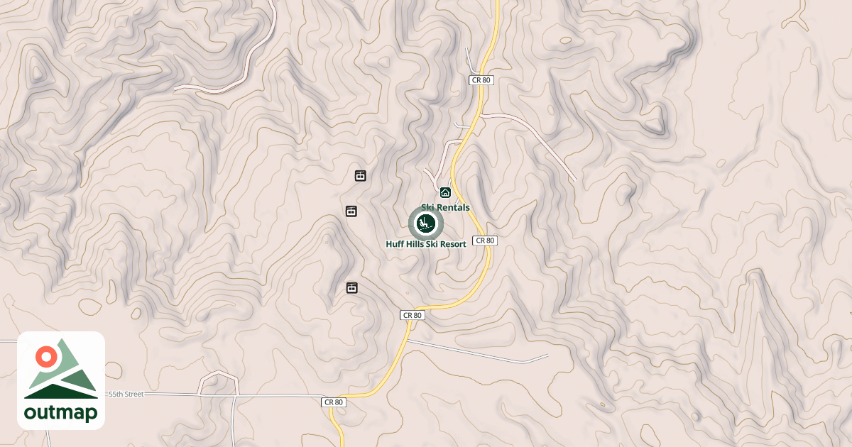 Map of Huff Hills Ski Resort