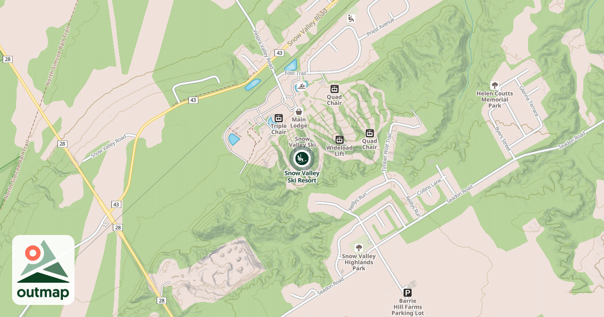 Map of Snow Valley Ski Resort