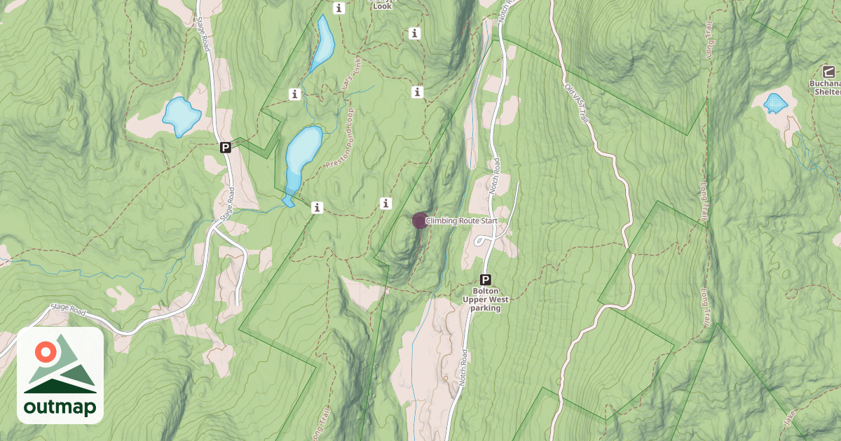 Map of Climbing Route Start